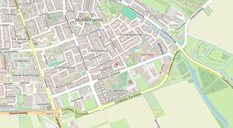 Kaart van de omgeving van de melding