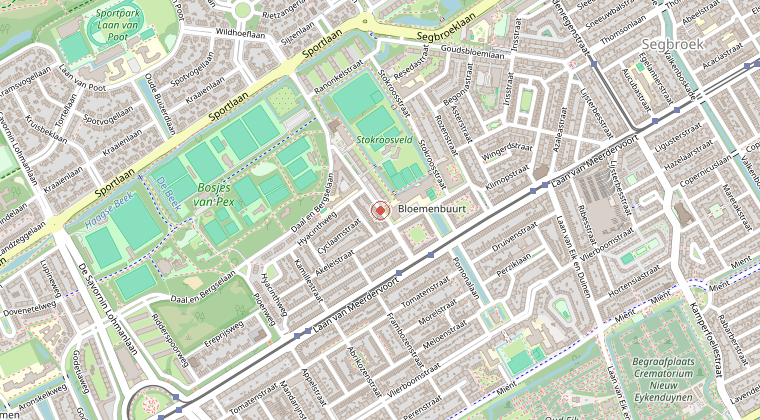Kaart van de omgeving van de melding