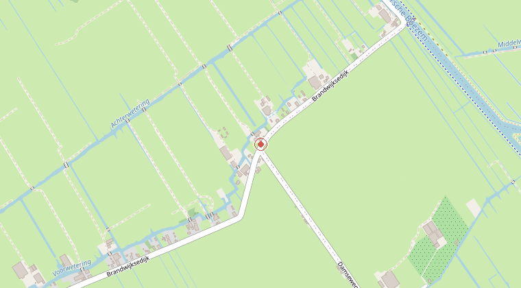 Kaart van de omgeving van de melding