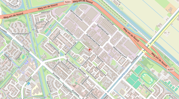 Kaart van de omgeving van de melding