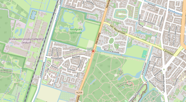 Kaart van de omgeving van de melding