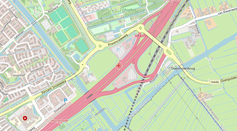 Kaart van de omgeving van de melding