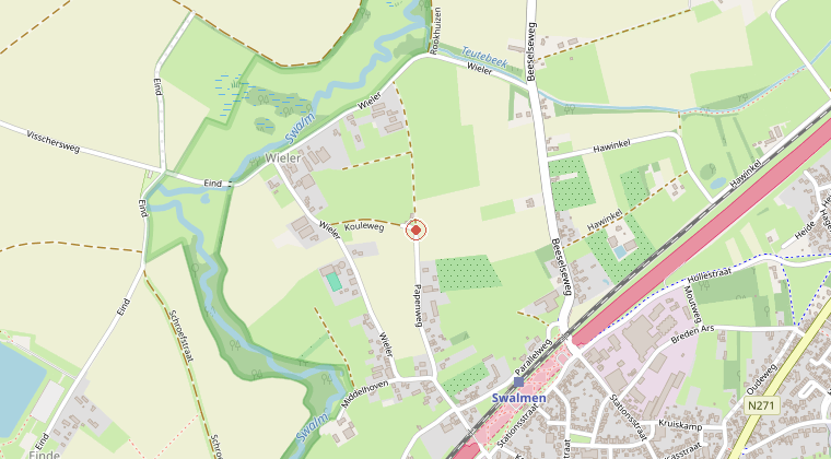 Kaart van de omgeving van de melding