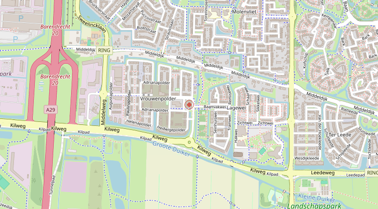 Kaart van de omgeving van de melding