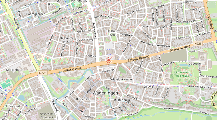 Kaart van de omgeving van de melding