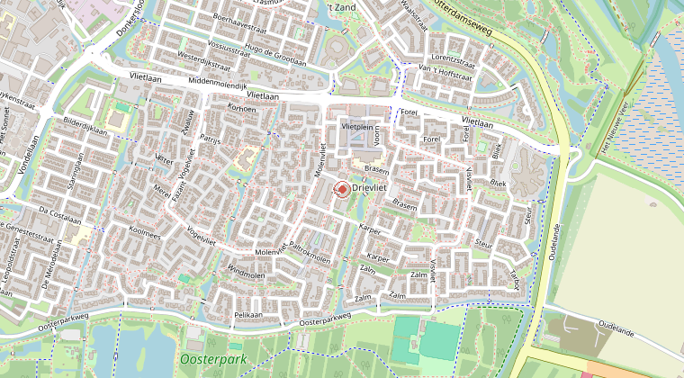 Kaart van de omgeving van de melding