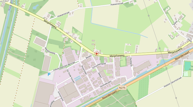 Kaart van de omgeving van de melding