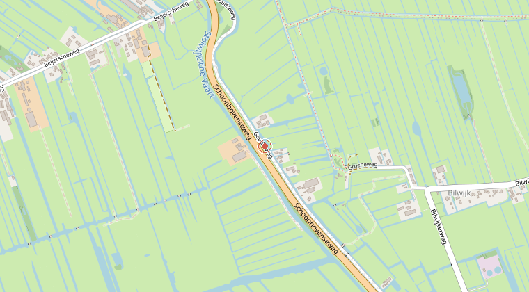 Kaart van de omgeving van de melding