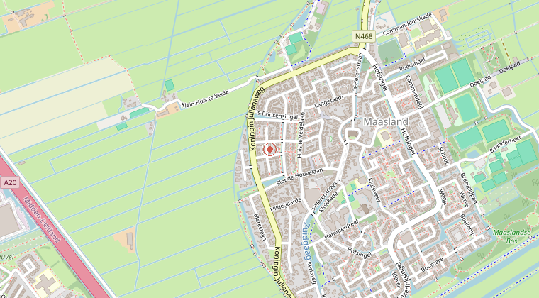 Kaart van de omgeving van de melding