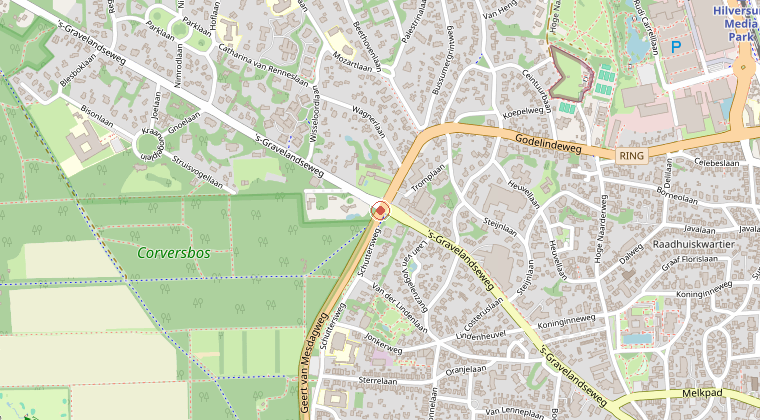 Kaart van de omgeving van de melding