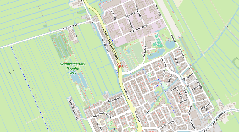 Kaart van de omgeving van de melding