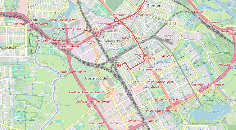 Kaart van de omgeving van de melding