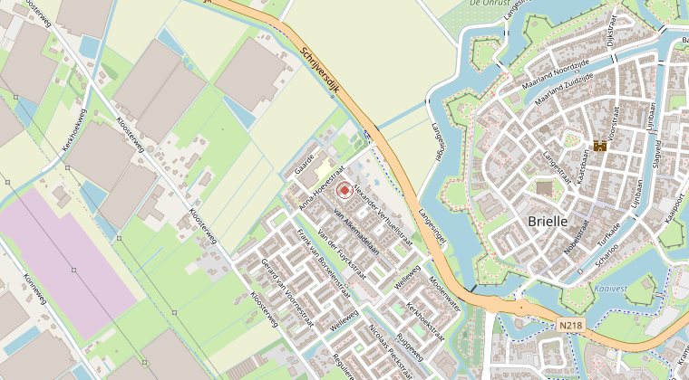 Kaart van de omgeving van de melding