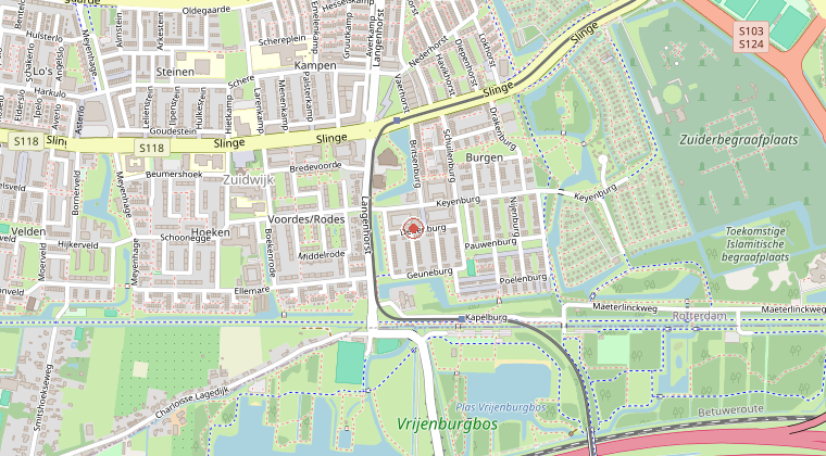 Kaart van de omgeving van de melding