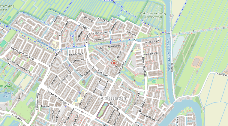 Kaart van de omgeving van de melding