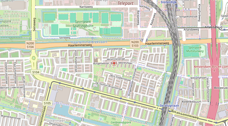 Kaart van de omgeving van de melding