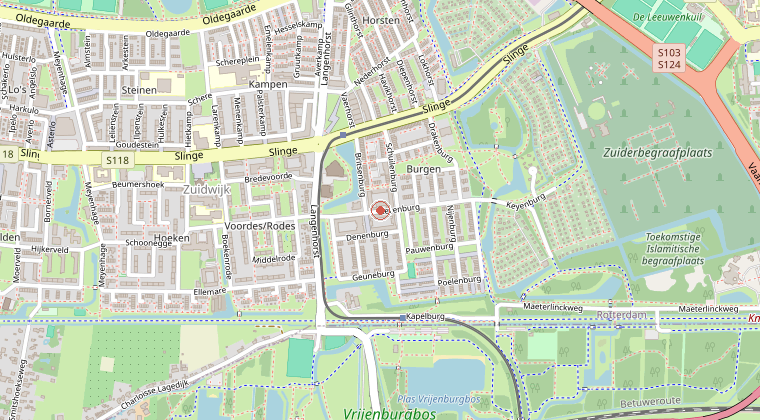 Kaart van de omgeving van de melding