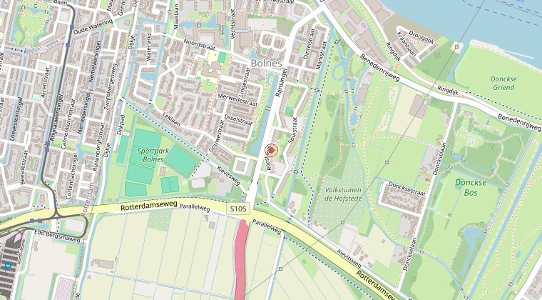 Kaart van de omgeving van de melding