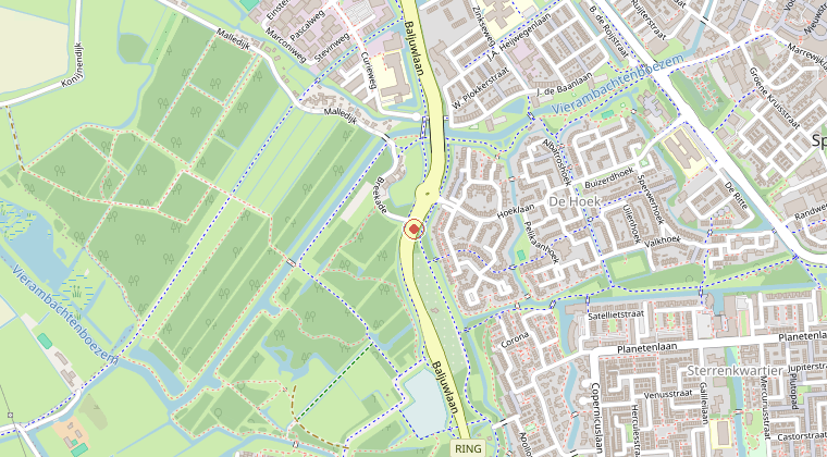 Kaart van de omgeving van de melding