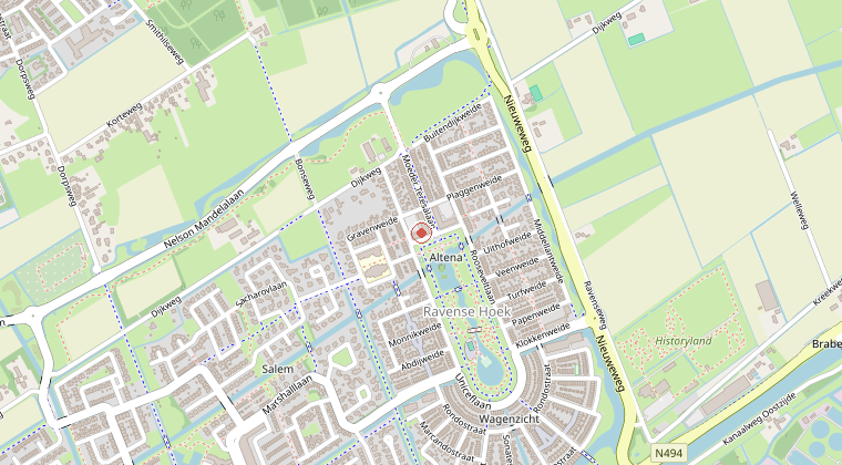 Kaart van de omgeving van de melding
