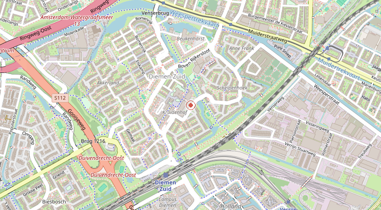 Kaart van de omgeving van de melding