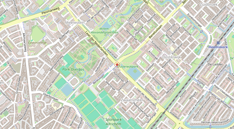 Kaart van de omgeving van de melding