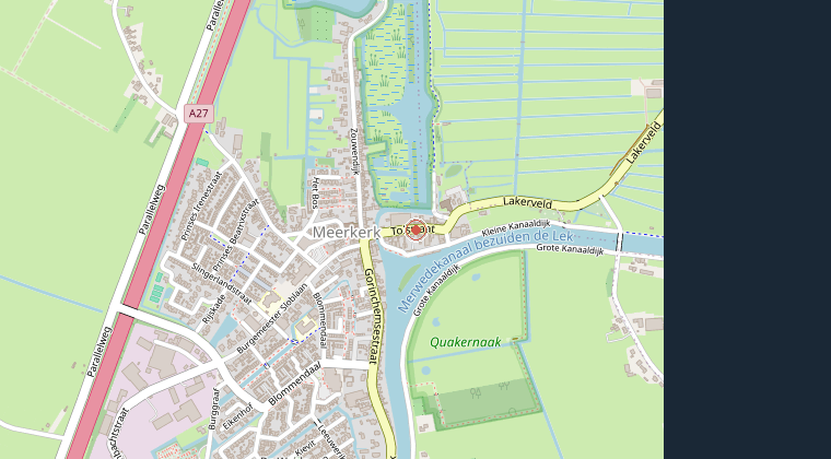 Kaart van de omgeving van de melding