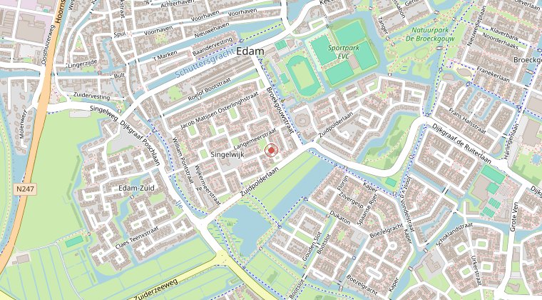 Kaart van de omgeving van de melding