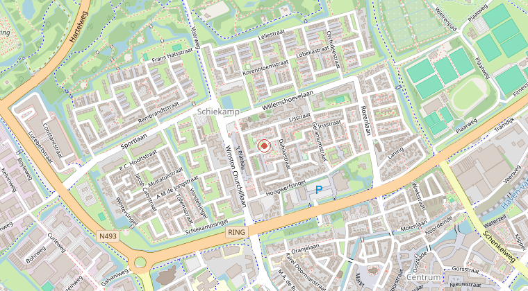 Kaart van de omgeving van de melding