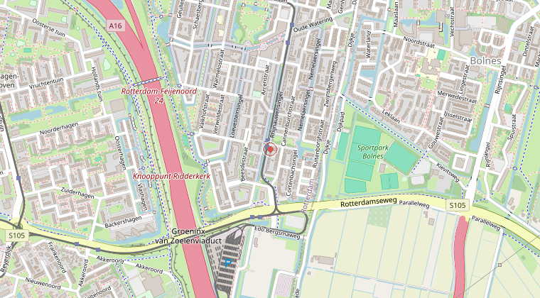 Kaart van de omgeving van de melding