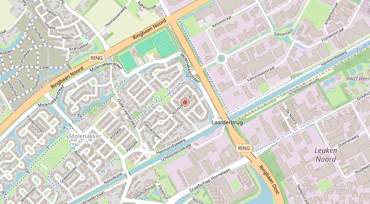 Kaart van de omgeving van de melding