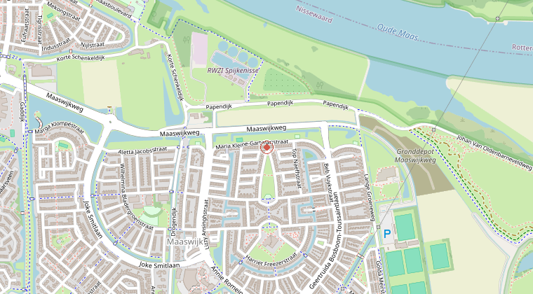 Kaart van de omgeving van de melding