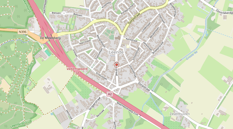 Kaart van de omgeving van de melding