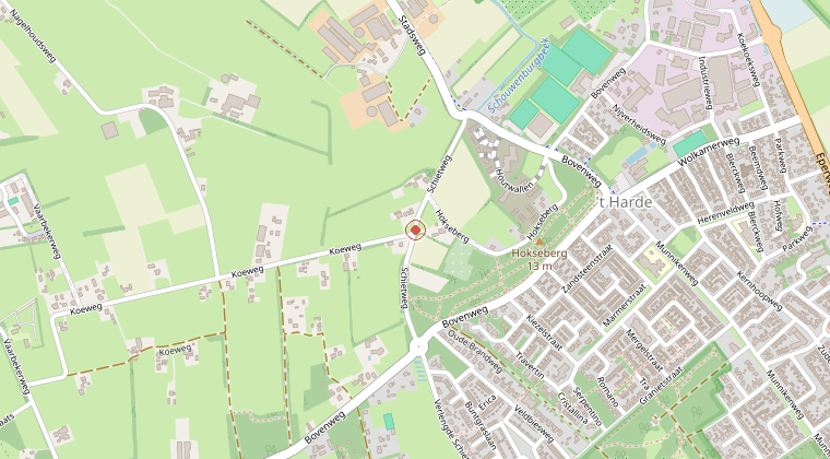 Kaart van de omgeving van de melding