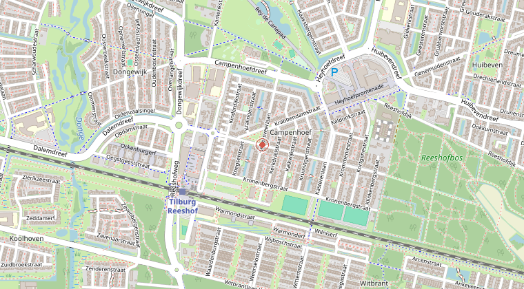 Kaart van de omgeving van de melding