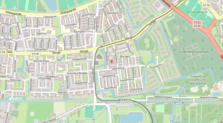 Kaart van de omgeving van de melding
