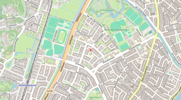 Kaart van de omgeving van de melding
