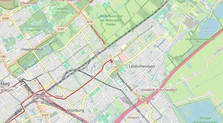 Kaart van de omgeving van de melding