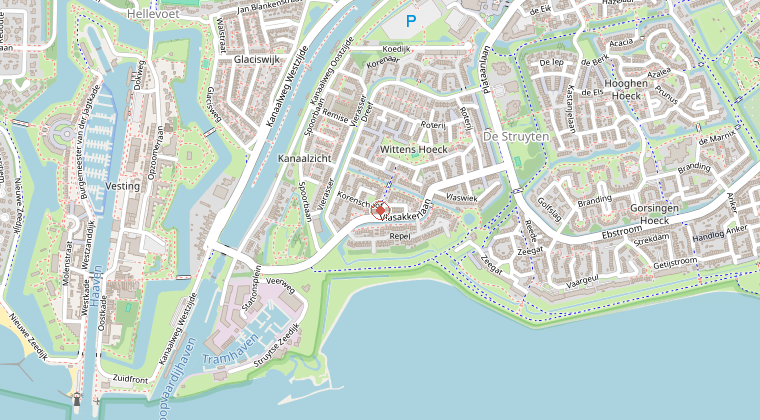 Kaart van de omgeving van de melding