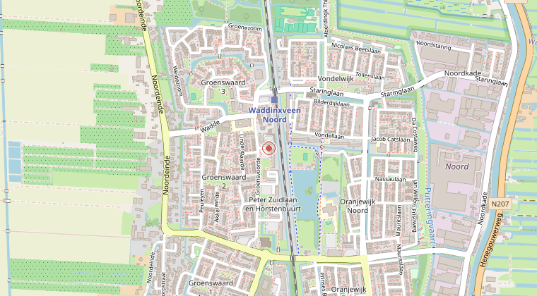 Kaart van de omgeving van de melding