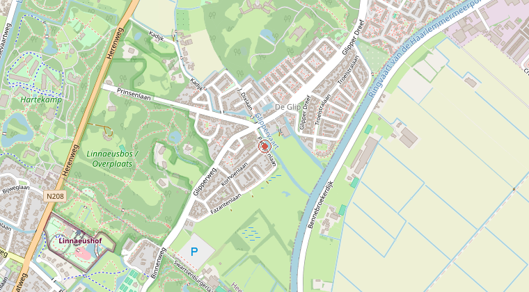 Kaart van de omgeving van de melding