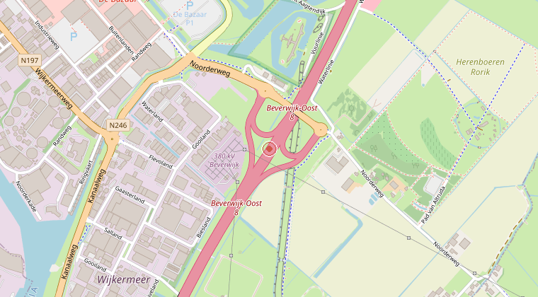Kaart van de omgeving van de melding