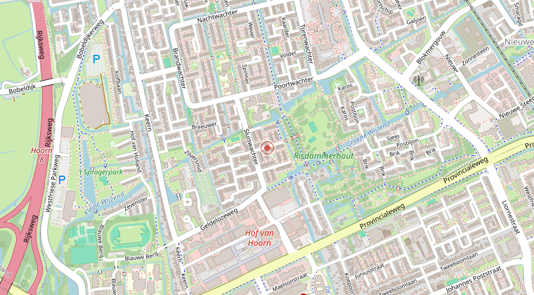 Kaart van de omgeving van de melding