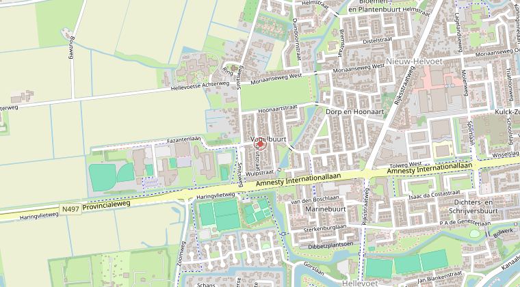 Kaart van de omgeving van de melding