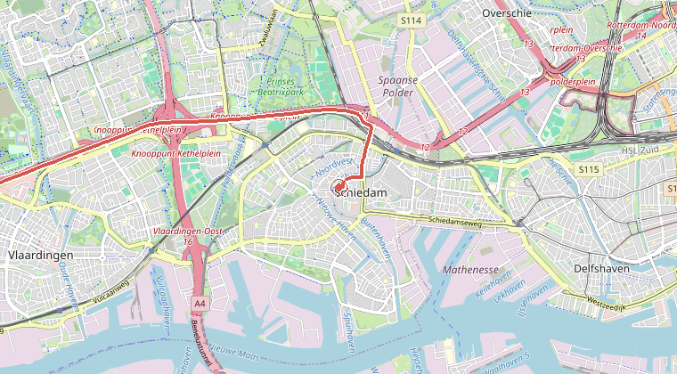 Kaart van de omgeving van de melding