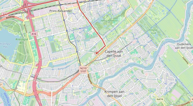 Kaart van de omgeving van de melding