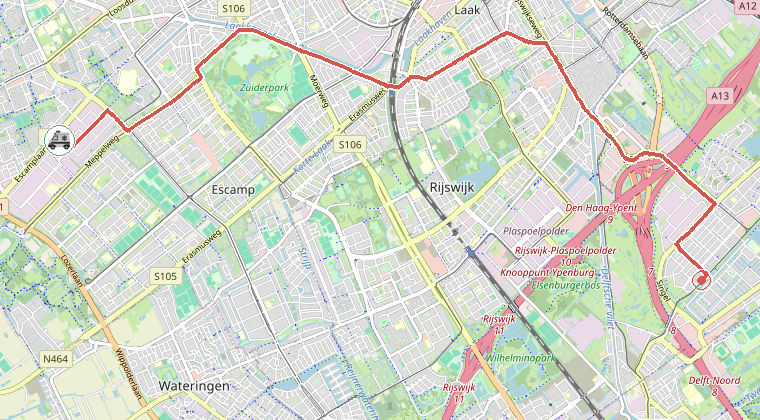 Kaart van de omgeving van de melding