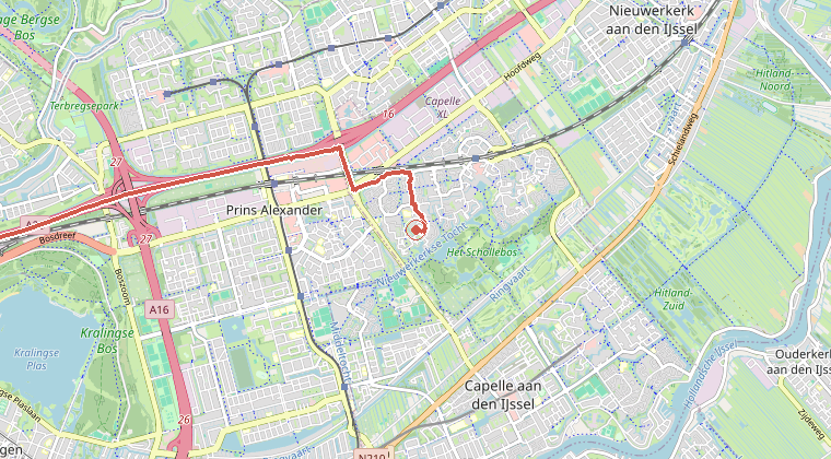 Kaart van de omgeving van de melding
