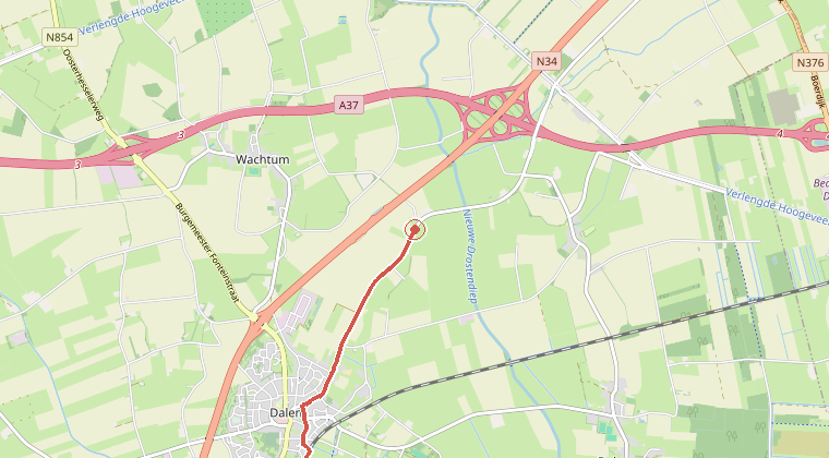 Kaart van de omgeving van de melding
