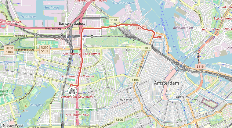 Kaart van de omgeving van de melding